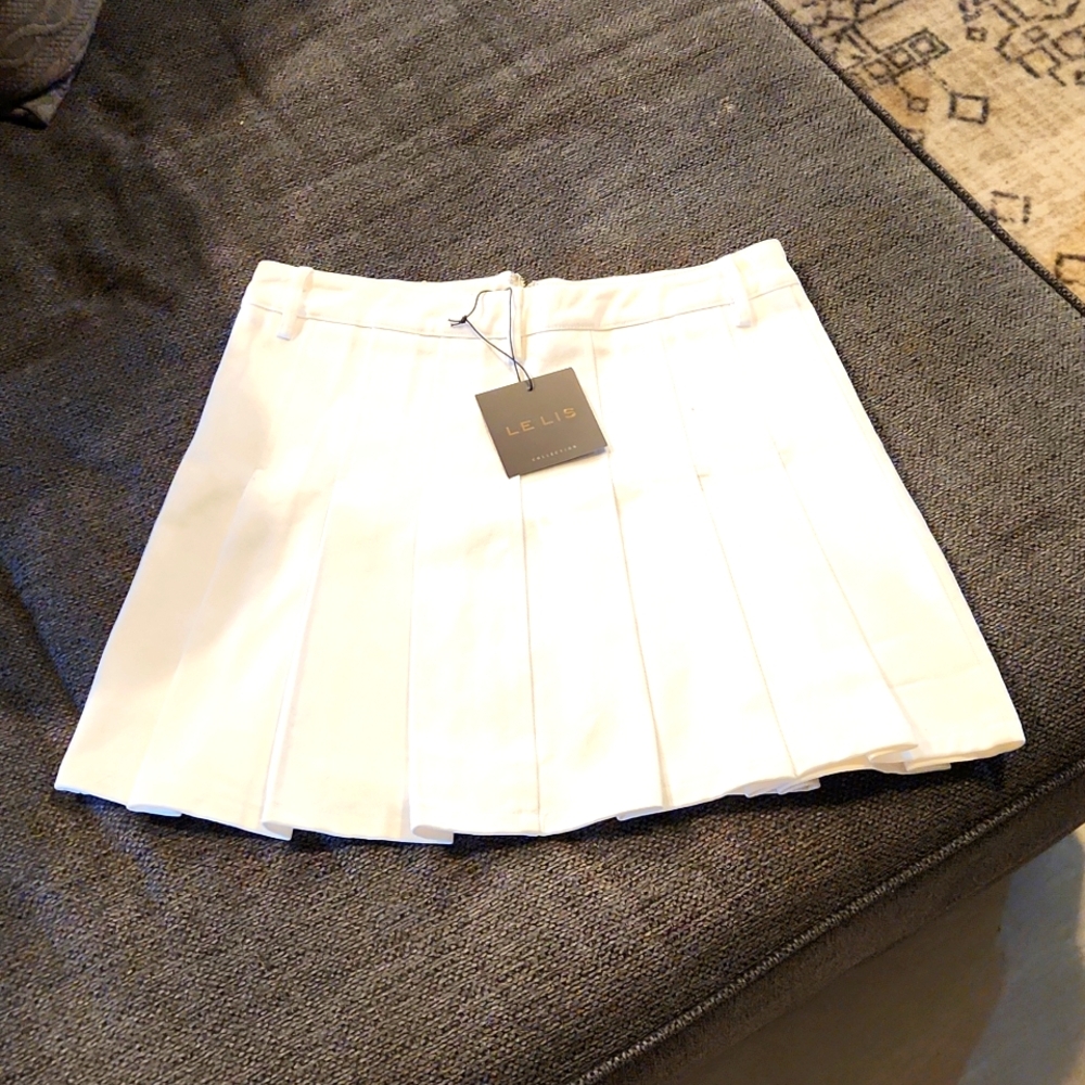 Lelis pleated denim skirt